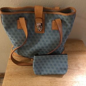 Dooney & Burke Light Blue Monogrammed tote